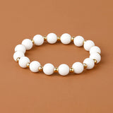 Porcelain Jaspers Stone Bracelets with Golden Beads