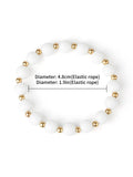 Porcelain Jaspers Stone Bracelets with Golden Beads