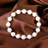 Porcelain Jaspers Stone Bracelets with Golden Beads