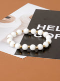 Porcelain Jaspers Stone Bracelets with Golden Beads