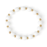 Porcelain Jaspers Stone Bracelets with Golden Beads
