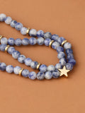 Natural Stone Anklet Copper Star Beaded Beach Anklet Bracelet