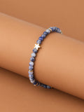 Natural Stone Anklet Copper Star Beaded Beach Anklet Bracelet