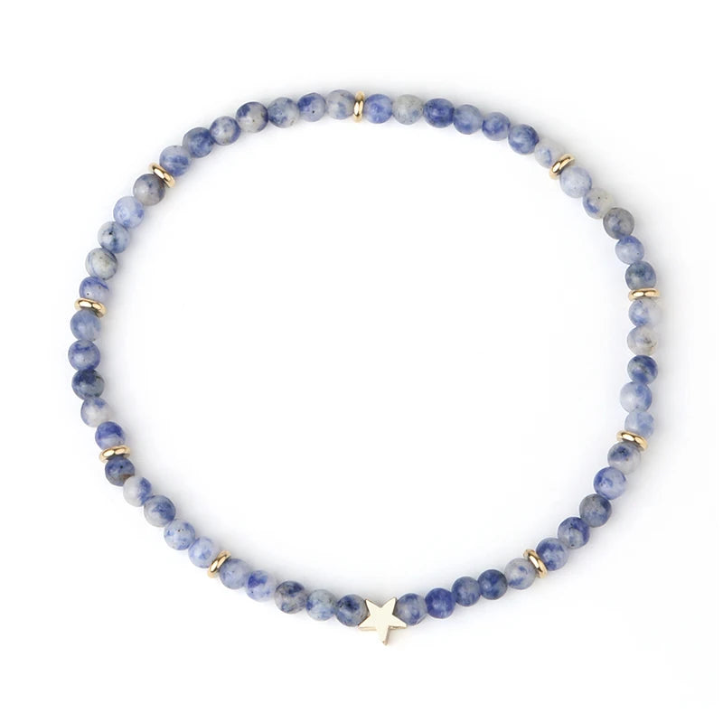 Natural Stone Anklet Copper Star Beaded Beach Anklet Bracelet
