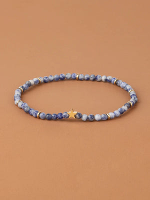Natural Stone Anklet Copper Star Beaded Beach Anklet Bracelet