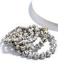 Spotted Stone Bracelet Men Charm Heal Balance Reiki Energy Beaded Stone Bracelet