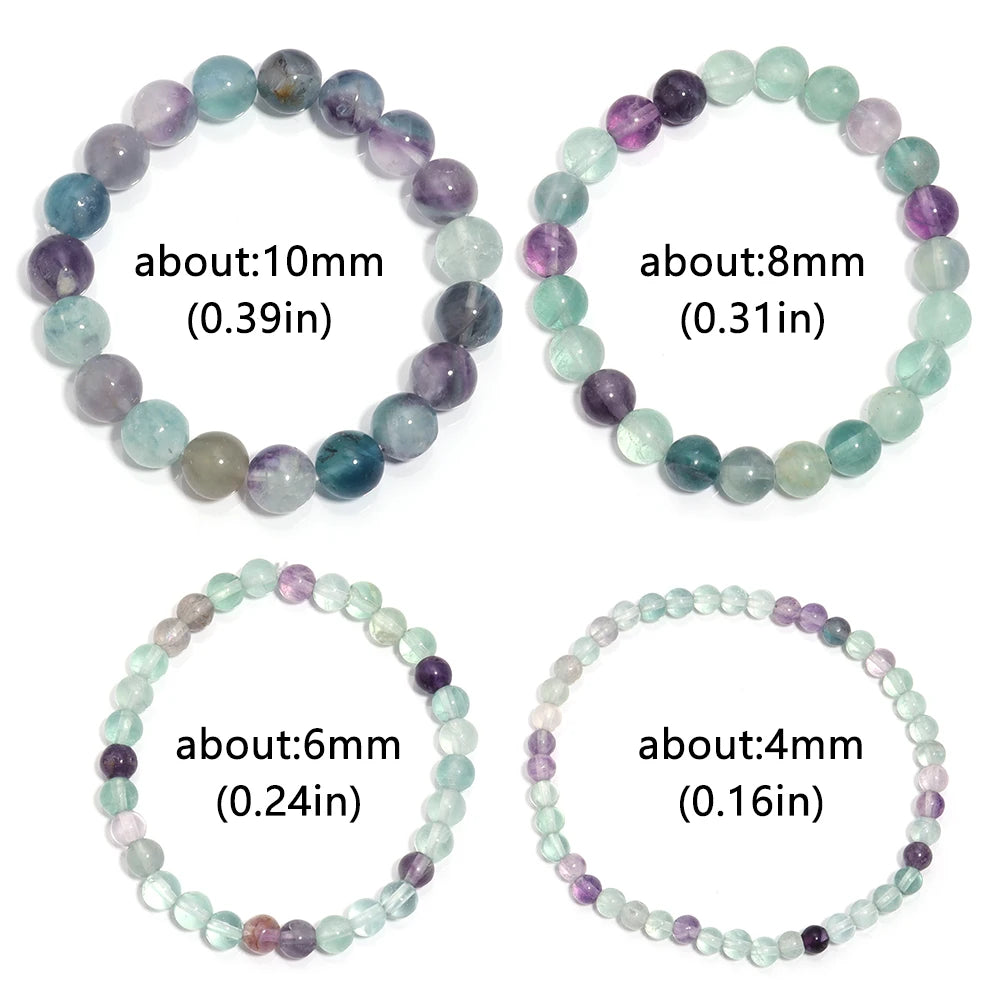 Crystal Fluorite Bracelet for Women Men Meditation Healing Reiki Jewelry