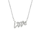 925 Silver LOVE Pendant Necklace with Zirconia