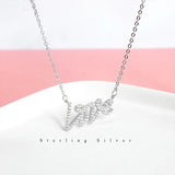 925 Silver LOVE Pendant Necklace with Zirconia