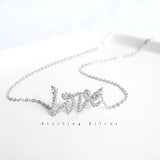 925 Silver LOVE Pendant Necklace with Zirconia