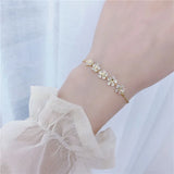 14k Plated Zircon Snake Bone Chain Bracelet for Women