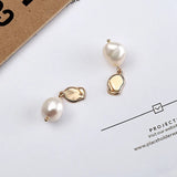 925 Sterling Silver Baroque Pearl Drop Earrings Retro Charm Earrigns