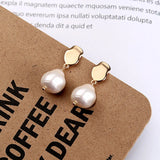 925 Sterling Silver Baroque Pearl Drop Earrings Retro Charm Earrigns