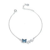 925 Silver Crystal Butterfly Necklace Love Memory Wedding Gift