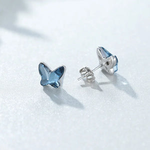 925 Silver Crystal Butterfly Necklace Love Memory Wedding Gift