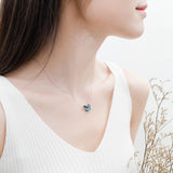 925 Silver Crystal Butterfly Necklace Love Memory Wedding Gift