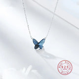 925 Silver Crystal Butterfly Necklace Love Memory Wedding Gift