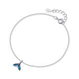 Silver Plated Ocean Mermaid Ankle Bracelet Fish Tail Foot Anklet Jewelry