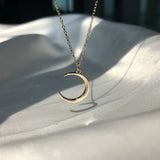 Moon Silver Plated Necklace Crescent Pendant Chain Jewelry