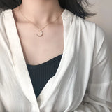 Moon Silver Plated Necklace Crescent Pendant Chain Jewelry