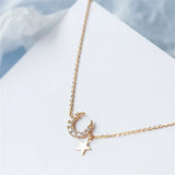 Silver Plated Girlfriend Bracelet Zirconia Moon Star Romantic Gift