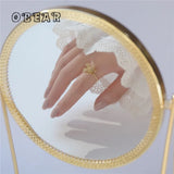 OBEAR14k Flowers Zircon Ring Women Engagement Banquet Jewelry