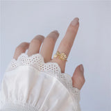 OBEAR14k Flowers Zircon Ring Women Engagement Banquet Jewelry