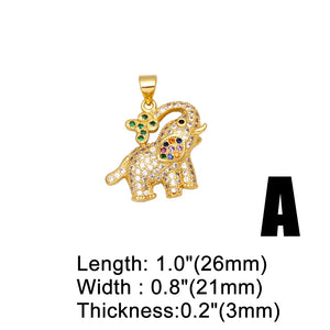 CZ Leopard Pendant Copper Plated Necklace Pendant