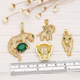 CZ Leopard Pendant Copper Plated Necklace Pendant