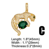 CZ Leopard Pendant Copper Plated Necklace Pendant