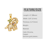 CZ Leopard Pendant Copper Plated Necklace Pendant