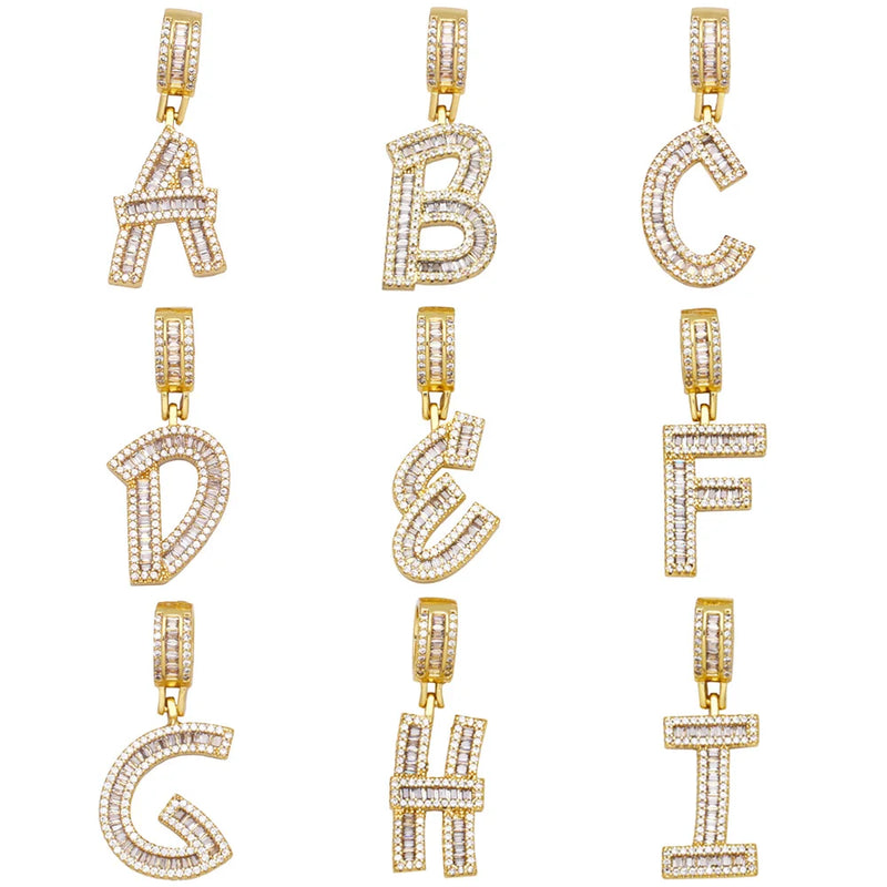26 Letter Charms CZ Alphabet DIY Pendant Jewelry Making Supplies