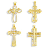 Christian Cross Pendant for Jewelry Making Plated Copper Religious Crafts