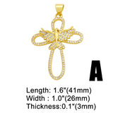 Christian Cross Pendant for Jewelry Making Plated Copper Religious Crafts