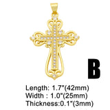 Christian Cross Pendant for Jewelry Making Plated Copper Religious Crafts