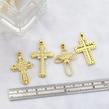 Christian Cross Pendant for Jewelry Making Plated Copper Religious Crafts