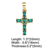 Rainbow Cross Pendant for Necklace Zircon Jewelry Component