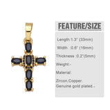 Rainbow Cross Pendant for Necklace Zircon Jewelry Component