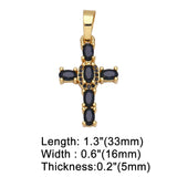 Rainbow Cross Pendant for Necklace Zircon Jewelry Component