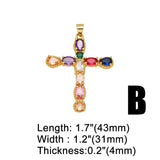 Resin Evil Eye Cross Necklace Pendant for Women Copper Plated Heart CZ Crucifix