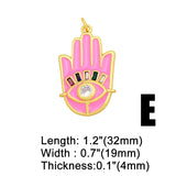 Brass Hand of Fatima Pendant with Evil Eye for Jewelry Making Pdta380
