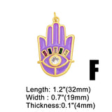 Brass Hand of Fatima Pendant with Evil Eye for Jewelry Making Pdta380