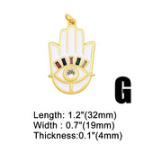 Brass Hand of Fatima Pendant with Evil Eye for Jewelry Making Pdta380