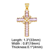 CZ Cross Pendant Copper Plated Crucifix DIY Bulk pdta861