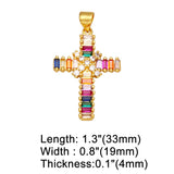 CZ Cross Pendant Copper Plated Crucifix DIY Bulk pdta861