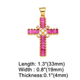 CZ Cross Pendant Copper Plated Crucifix DIY Bulk pdta861