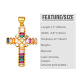 CZ Cross Pendant Copper Plated Crucifix DIY Bulk pdta861