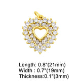 CZ Heart Pendants for Jewelry Making, Copper Plated Accessories