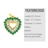 CZ Heart Pendants for Jewelry Making, Copper Plated Accessories