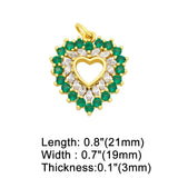CZ Heart Pendants for Jewelry Making, Copper Plated Accessories